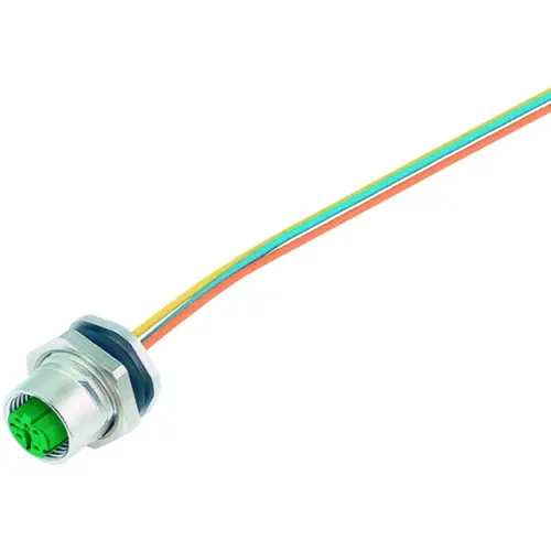 Markenware Einbaubuchse, M12, 4-polig, Litzenanschluss, Schraubverriegelung, gerade, 76 0536 1011 00404-0200