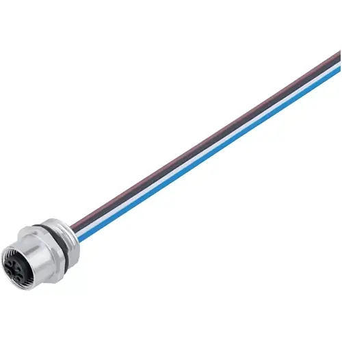 Einbaubuchse, M12, 5-polig, Litzenanschluss, Schraubverriegelung, gerade, 09 3442 433 05 Nur Heute