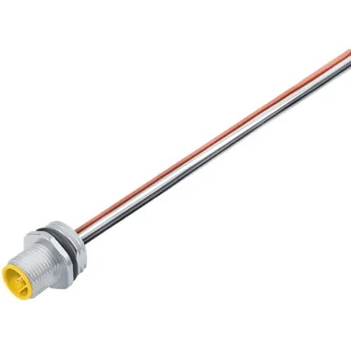 Markenware Einbaustecker, M12, 5-polig, Litzenanschluss, Schraubverriegelung, gerade, 76 0231 0011 00305-0200