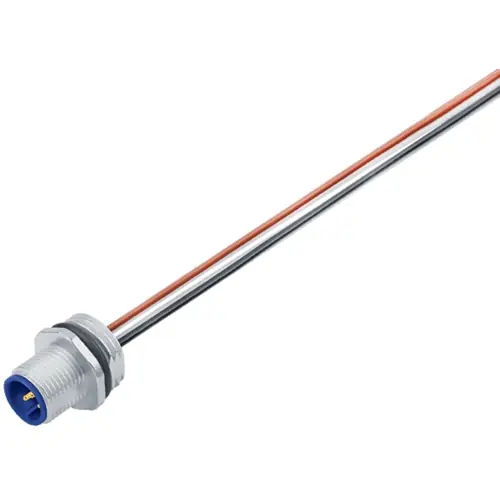 Neue Ware Einbaustecker, M12, 5-polig, Litzenanschluss, Schraubverriegelung, gerade, 76 0231 0011 00605-0200