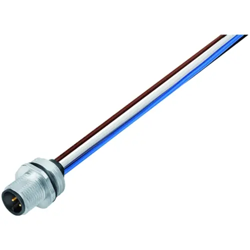 Echt Einbaustecker, M12, 4-polig, Litzenanschluss, Schraubverriegelung, gerade, 76 0231 0015 00004-0200