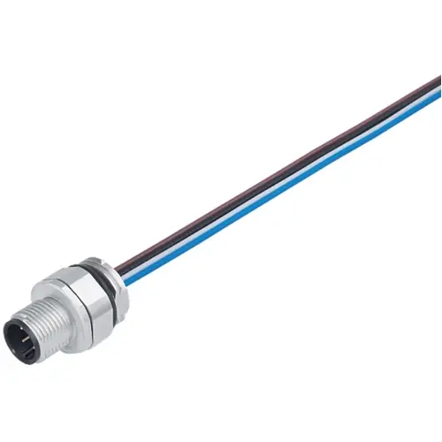 Einbaustecker, M12, 8-polig, Litzenanschluss, Schraubverriegelung, gerade, 76 2831 0111 00008-0200 Geprüft