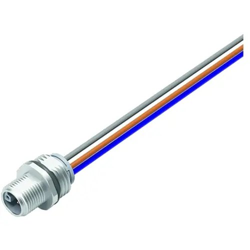 Einbaustecker, M12, 4-polig + FE, Litzenanschluss, Schraubverriegelung, gerade, 09 0641 400 05 Rabatt