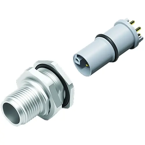 Gratis Versand Einbaustecker, M12, 4-polig + FE, THR, Schraubverriegelung, gerade, 99 0641 10 05