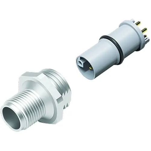 Einbaustecker, M12, 4-polig + FE, THR, Schraubverriegelung, gerade, 99 0641 20 05 Versand Am Gleichen Tag