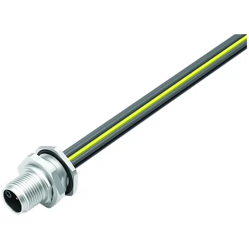 Einbaustecker, M12, 4-polig + PE, Litzenanschluss, Schraubverriegelung, gerade, 09 0701 300 05 Neuheit