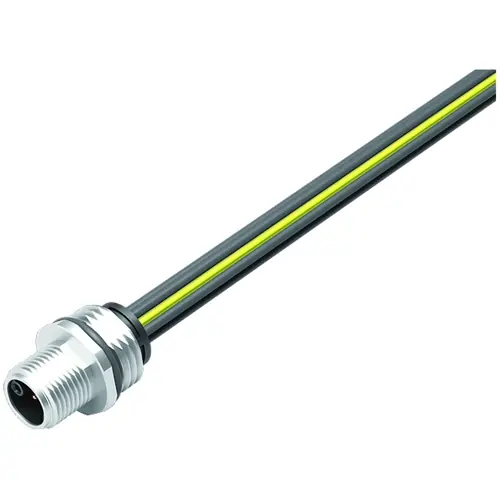 Einbaustecker, M12, 4-polig + PE, Litzenanschluss, Schraubverriegelung, gerade, 09 0701 700 05 Neue Ware