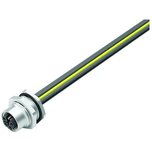 Einbaubuchse, M12, 4-polig + PE, Litzenanschluss, Schraubverriegelung, gerade, 09 0702 300 05 Expressversand