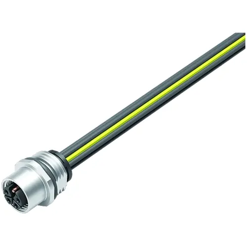 Einbaubuchse, M12, 4-polig + PE, Litzenanschluss, Schraubverriegelung, gerade, 09 0702 700 05 Angebot