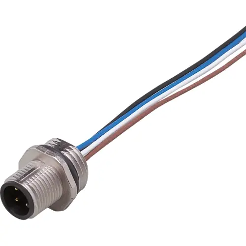 Sofort Bestellen Einbaustecker, M12, 4-polig, Litzenanschluss, gerade, E10411