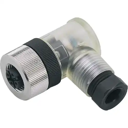 Geprüft Kupplung, M12, 4-polig, Schraubanschluss, abgewinkelt, E11510