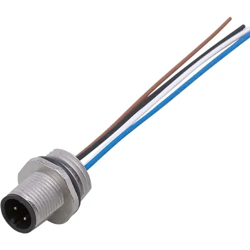 Rabatt Einbaustecker, M12, 4-polig, gerade, E11528