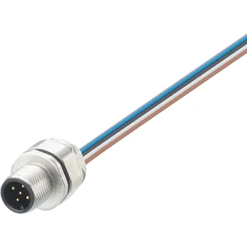 Neu Einbaustecker, M12, 5-polig, gerade, E12253