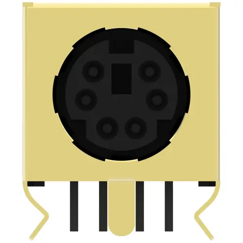 Einbaubuchse, 6-polig, Lötanschluss, abgewinkelt, 5749231-1 Gratis Versand