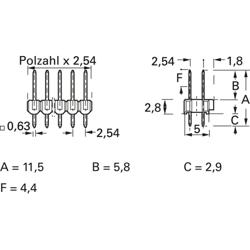 Stiftleiste, 72-polig, RM 2.54 mm, gerade, grün, 3-826656-6 Schnäppchen