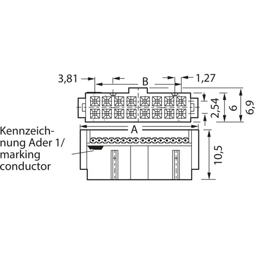 Letzte Chance Buchsenleiste, 40-polig, RM 2.54 mm, gerade, grau, 517.075.003.040.010