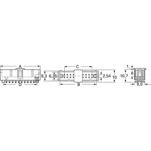 Stiftleiste, 14-polig, RM 2.54 mm, gerade, schwarz, 511.068.803.014.010 Echt