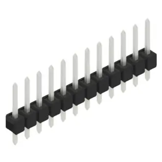 Stiftleiste, 12-polig, RM 2.54 mm, gerade, schwarz, 10048178 Gratis Versand