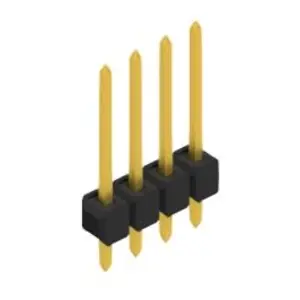Stiftleiste, 4-polig, RM 2.54 mm, gerade, schwarz, 10048391 Gratis Versand