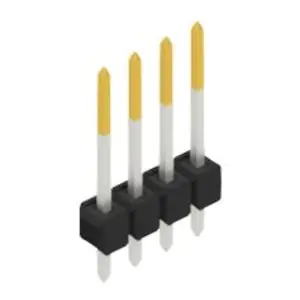 Geprüft Stiftleiste, 4-polig, RM 2.54 mm, gerade, schwarz, 10048392