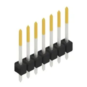 Schneller Versand Stiftleiste, 7-polig, RM 2.54 mm, gerade, schwarz, 10048402