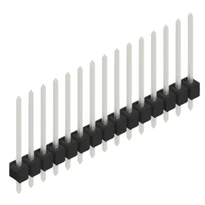 Stiftleiste, 15-polig, RM 2.54 mm, gerade, schwarz, 10048553 Gratis Versand