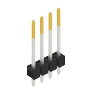 Stiftleiste, 4-polig, RM 2.54 mm, gerade, schwarz, 10048515 Gratis Versand