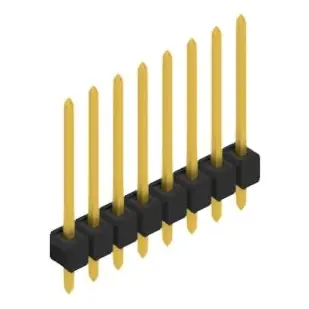 Geprüft Stiftleiste, 8-polig, RM 2.54 mm, gerade, schwarz, 10048528