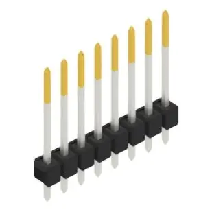 Stiftleiste, 8-polig, RM 2.54 mm, gerade, schwarz, 10048529 Markenware