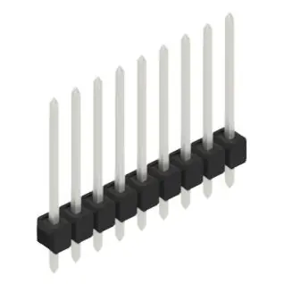 Schnäppchen Stiftleiste, 9-polig, RM 2.54 mm, gerade, schwarz, 10048534