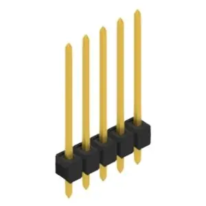 Stiftleiste, 5-polig, RM 2.54 mm, gerade, schwarz, 10048633 Sonderangebot