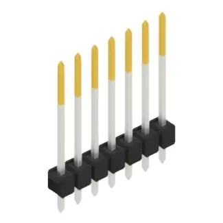 Neue Ware Stiftleiste, 7-polig, RM 2.54 mm, gerade, schwarz, 10048640