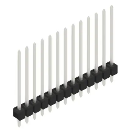 Stiftleiste, 13-polig, RM 2.54 mm, gerade, schwarz, 10048771 Schneller Versand