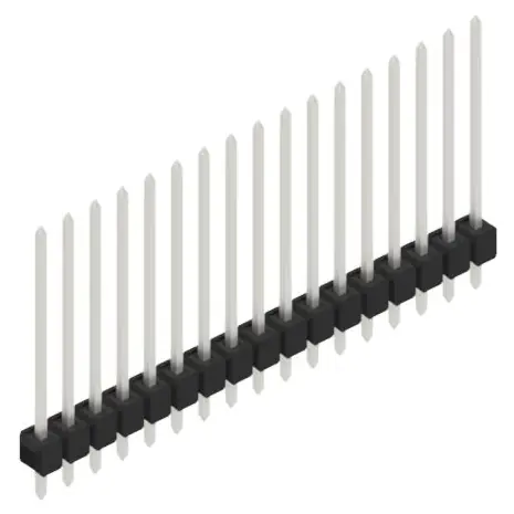 Rabatt Stiftleiste, 17-polig, RM 2.54 mm, gerade, schwarz, 10048784