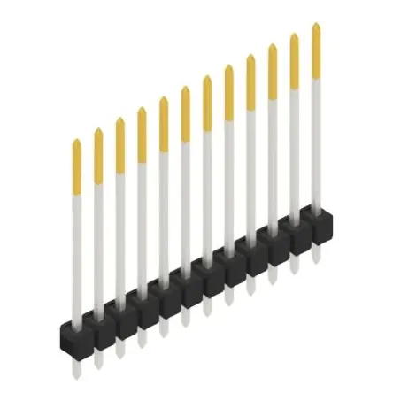Stiftleiste, 12-polig, RM 2.54 mm, gerade, schwarz, 10048879 Echt