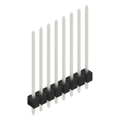 Stiftleiste, 8-polig, RM 2.54 mm, gerade, schwarz, 10048869 Kostenloser Versand