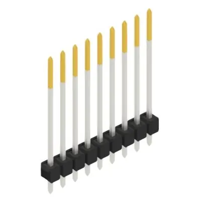 Stiftleiste, 9-polig, RM 2.54 mm, gerade, schwarz, 10048871 Garantierte Lieferung