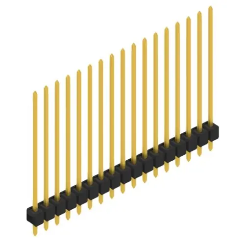 Billig Stiftleiste, 17-polig, RM 2.54 mm, gerade, schwarz, 10049010