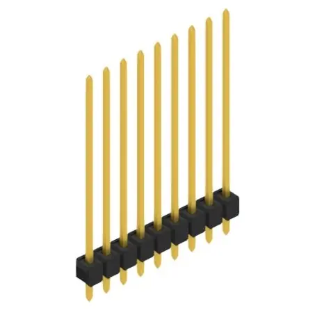 Stiftleiste, 9-polig, RM 2.54 mm, gerade, schwarz, 10048984 Kostenfreie Lieferung