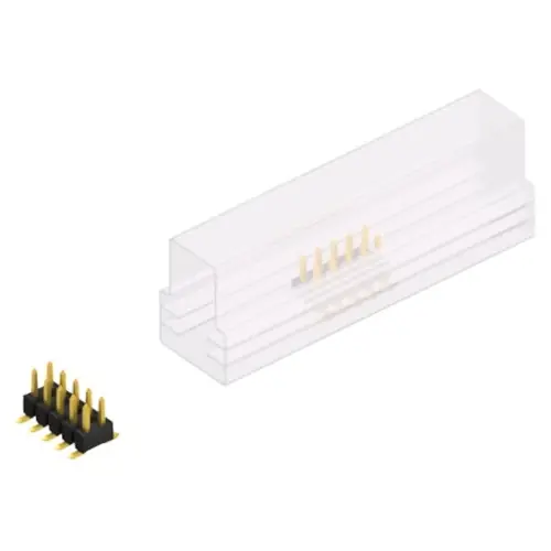 Geprüft Stiftleiste, 10-polig, RM 2.54 mm, abgewinkelt, schwarz, SL11SMD04010GSM