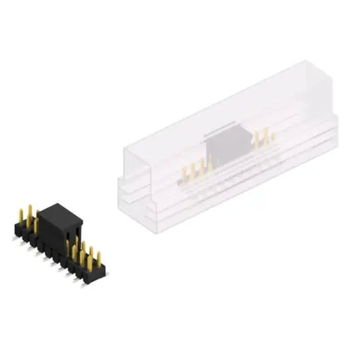 Geprüft Stiftleiste, 20-polig, RM 2.54 mm, abgewinkelt, schwarz, SL11SMD04020SBSM