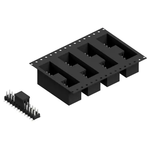 Stiftleiste, 24-polig, RM 2.54 mm, abgewinkelt, schwarz, SL11SMD04024ZBTR Neu Im Sortiment