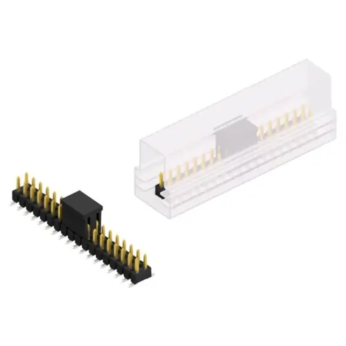 Stiftleiste, 36-polig, RM 2.54 mm, abgewinkelt, schwarz, SL11SMD04036SBSM Abverkauf