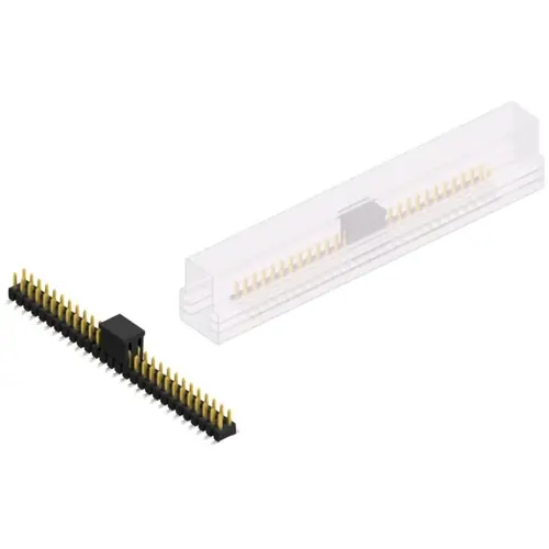 Stiftleiste, 56-polig, RM 2.54 mm, abgewinkelt, schwarz, SL11SMD04056SBSM Echt