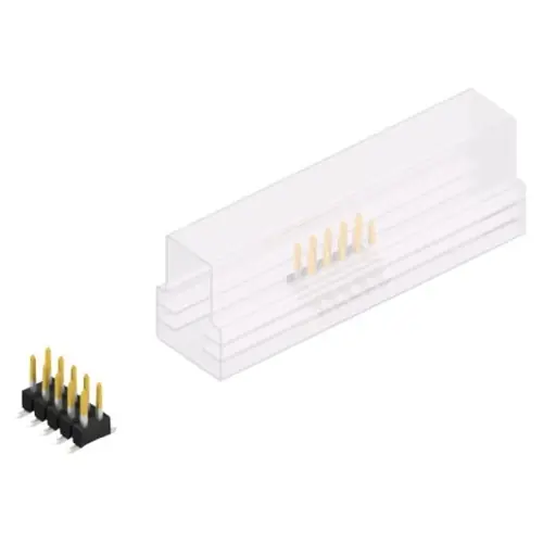 Stiftleiste, 10-polig, RM 2.54 mm, abgewinkelt, schwarz, 10049194 Echt