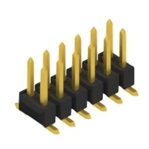 Stiftleiste, 12-polig, RM 2.54 mm, abgewinkelt, schwarz, 10049199 Neue Ware