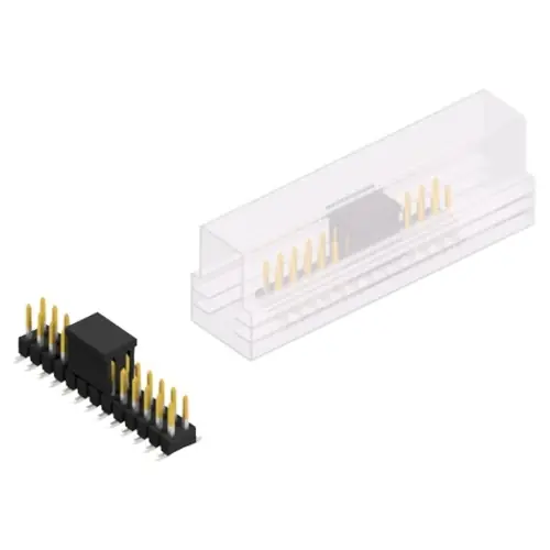 Stiftleiste, 26-polig, RM 2.54 mm, abgewinkelt, schwarz, 10049293 Neue Ware