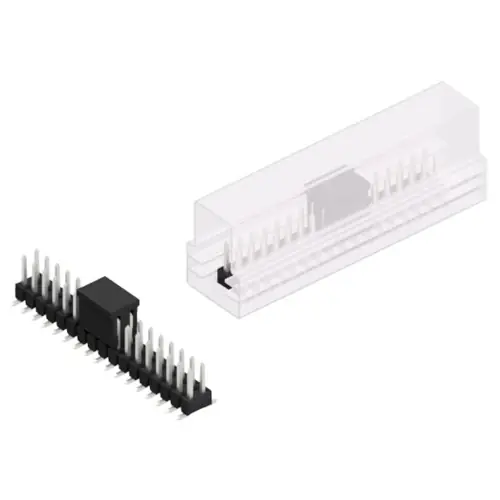 Stiftleiste, 34-polig, RM 2.54 mm, abgewinkelt, schwarz, 10049336 Sichere Zahlung