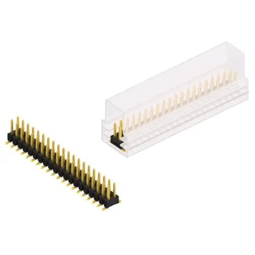 Begrenztes Angebot Stiftleiste, 40-polig, RM 2.54 mm, abgewinkelt, schwarz, 10049360