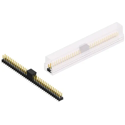 Super-Preis Stiftleiste, 70-polig, RM 2.54 mm, abgewinkelt, schwarz, SL11SMD05270SBSM